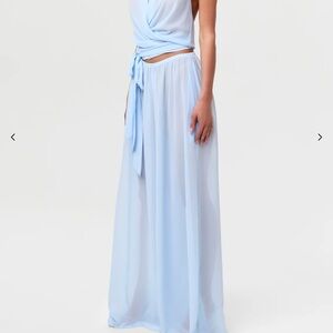 Elegant Light Blue wide leg pants